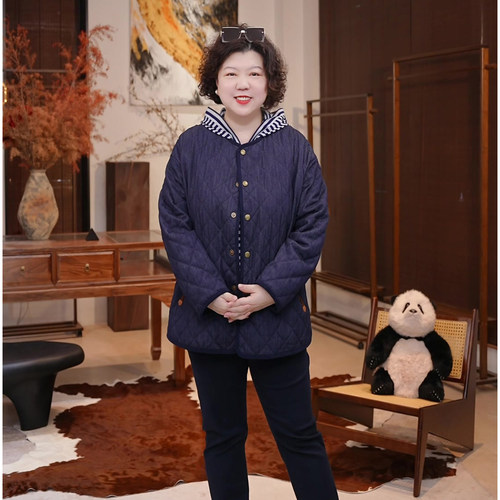 金雀绫【牛仔羊羊】复古老钱休闲风加宽加大绵羊毛棉服SZBQ696
