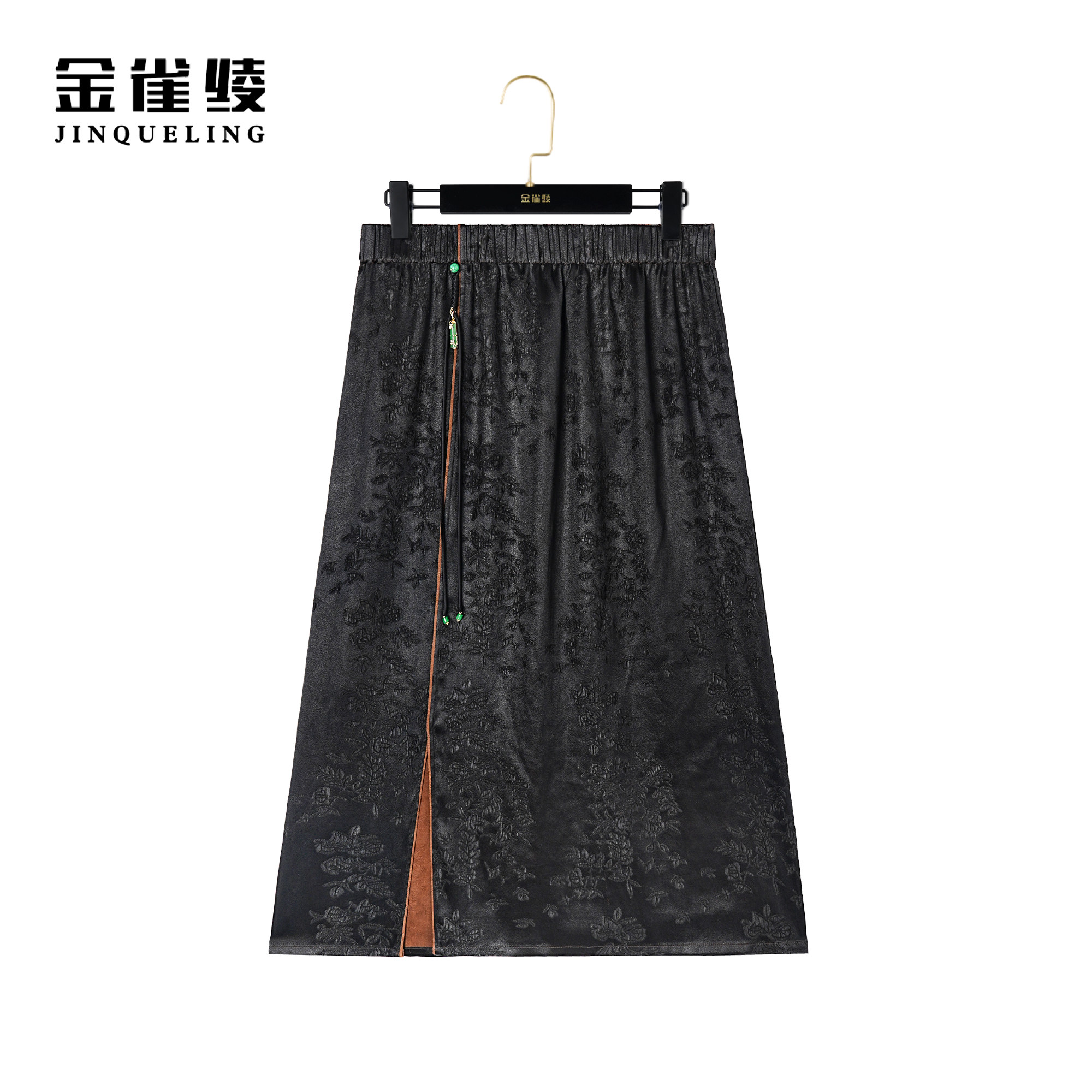 金雀绫【花惜染】桑蚕丝香云纱时尚气质百搭女装半身裙AQ6168