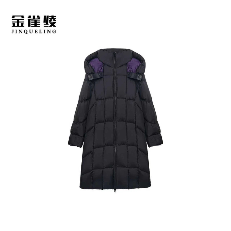 金雀绫【大珠峰】95白鹅绒保暖加厚加宽加大长款羽绒服SZA4YW702