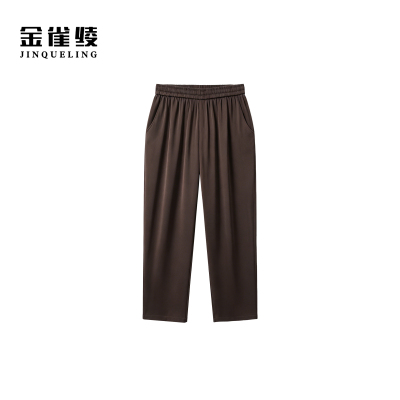 金雀绫【摩卡可可】简约通勤加宽加大哈伦九分休闲裤SZA2KW543