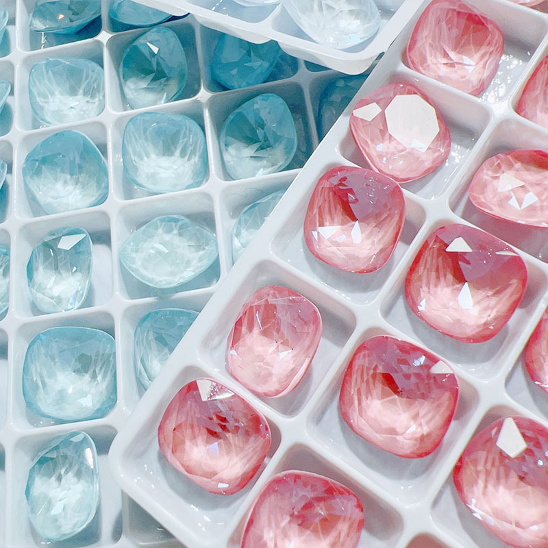 10mm肥方钻K9果冻美甲钻穿戴指甲钻饰品配件DIY耳钉发夹发箍配件