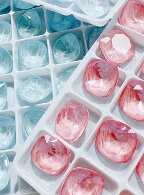 10mm肥方钻K9果冻美甲钻穿戴指甲钻饰品配件DIY耳钉发夹发箍配件