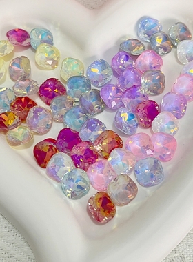 K9高品12X12mm肥方醋酸配件透钻尖底钻饰品配件DIY手作正方水晶钻