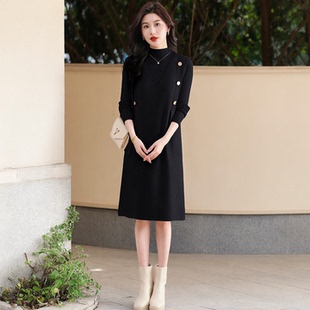 裙打底针织连衣裙女 宽松显瘦背心套装 2025秋冬新款 气质纯色中长款