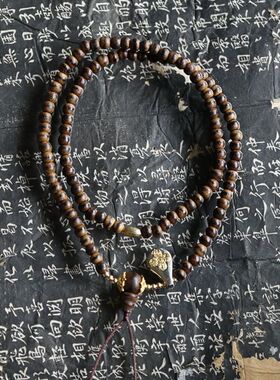 泼墨。沉香木珠手链手串