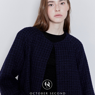 花呢毛呢长款 新款 大衣女外套 SECOND韩国小众品牌2025冬季 OCTOBER