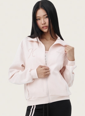 kleesier韩国代购正品直邮小众连帽卫衣简约时尚粉色休闲外套