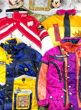 ZDAMIAO日本制精品撞色复古原宿机能滑雪服棉服户外收腰防风男女