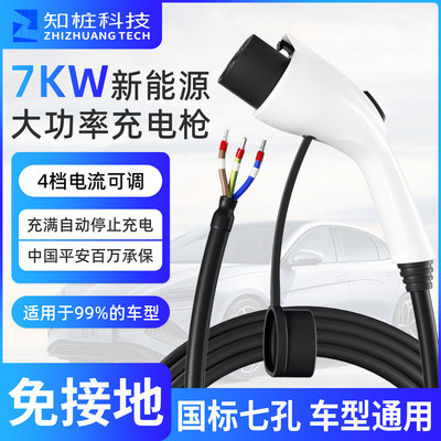 新能源电动汽车充电枪7KW32A四档切换比亚迪唐宋秦免接地快充通用