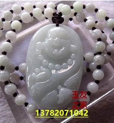 玉石加长项链毛衣链外搭 a货翡翠佛坠项链加长毛衣链玉珠子毛衣链