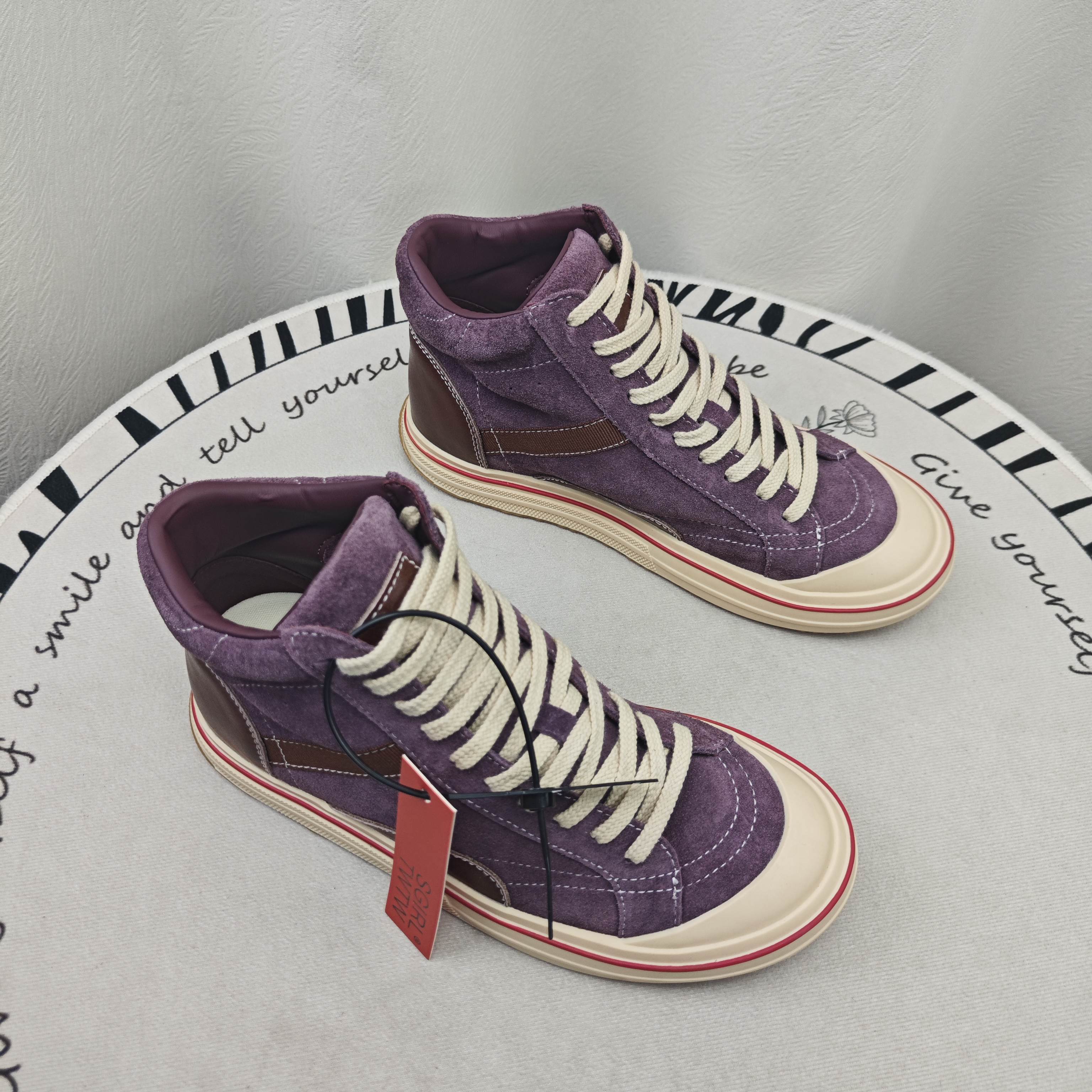 SGIRLTWTW平底时尚复古高帮板鞋