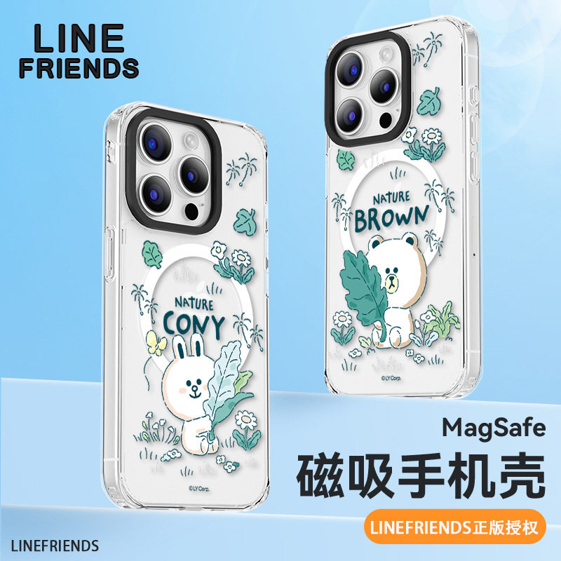 布朗熊手机壳适用iPhone17promax苹果16透明15气囊防摔14情侣13magesafe磁吸可妮兔
