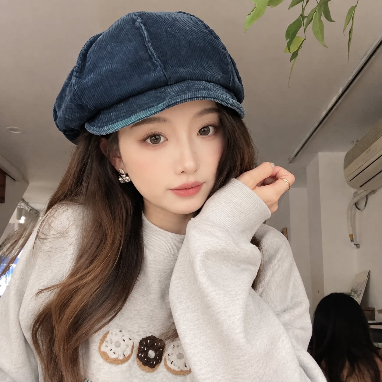 秋冬百搭复古简约女款八角帽