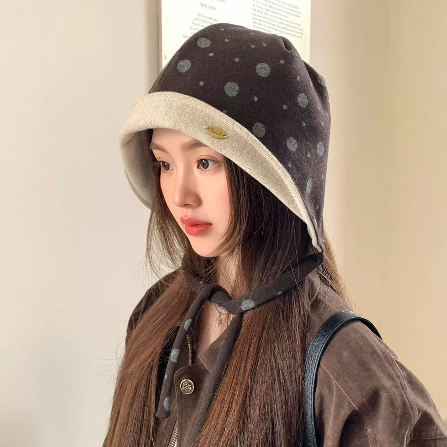 韩版双面戴后开叉渔夫帽女显脸小