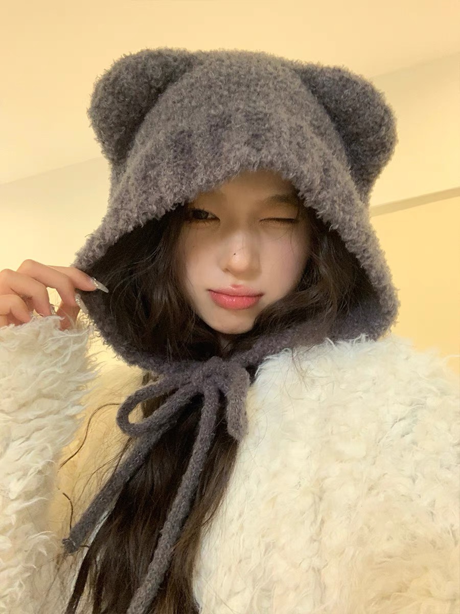 冬季保暖甜美可爱兔耳朵百搭雷锋帽女出游减龄绑绳护耳帽毛线帽子,服饰配件/皮带/帽子/围巾,帽子,淘宝优惠券,粉丝福利购,淘宝优惠卷