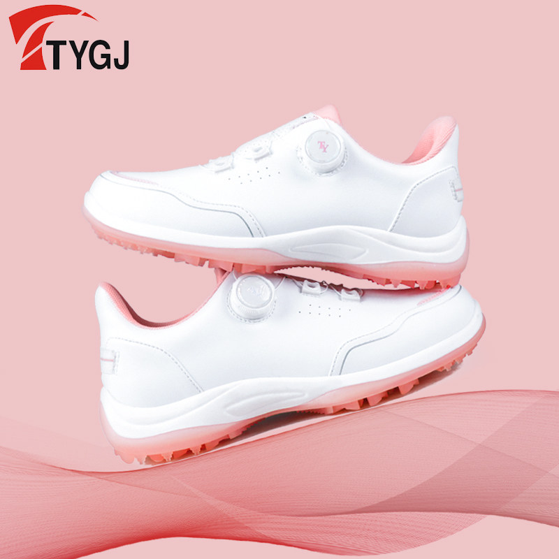 新款高尔夫球鞋 女士旋转扣球鞋防泼水超纤皮防侧滑透气运动鞋子