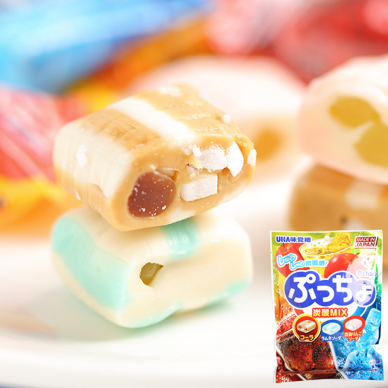 UHA悠哈味觉糖日本进口普超软糖水果味夹心糖果传统糖果零食90g