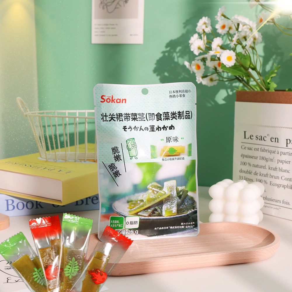 Sokan壮关日式小零食海带昆布裙带菜茎原味酸辣味即食0脂脆嫩25g