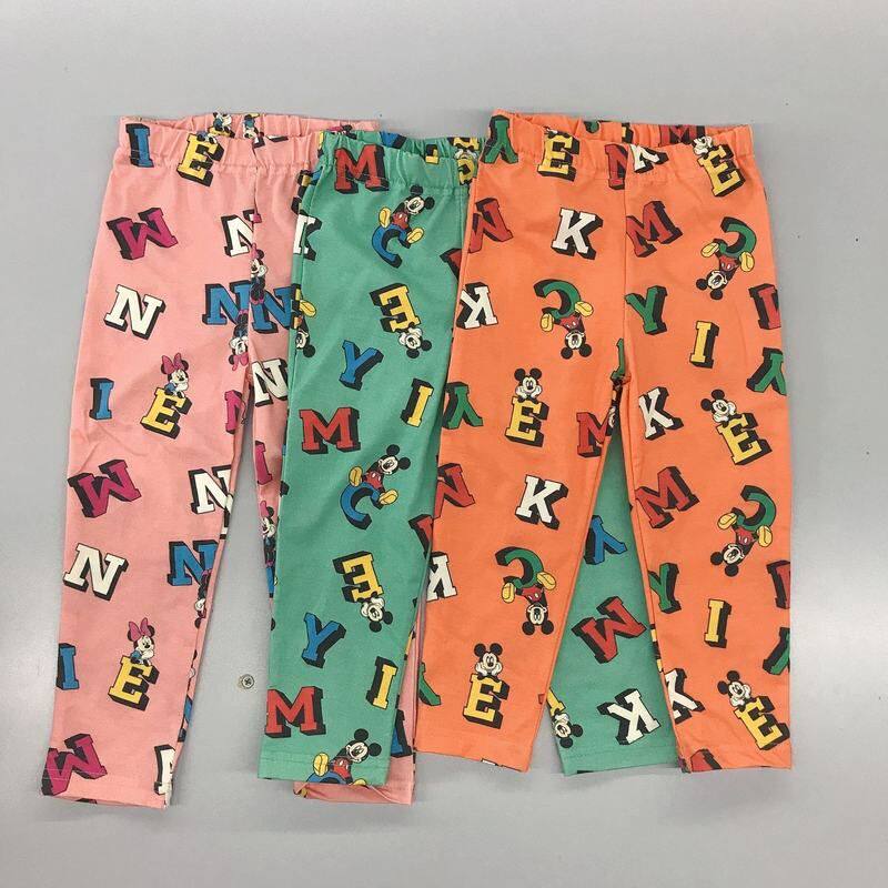 2026春秋冬日系卡通字母印花棉质七分裤男童松紧腰家居裤裤子