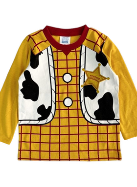 25冬中性卡通印花mic迪士男童玩具总动员toy胡迪长袖T恤