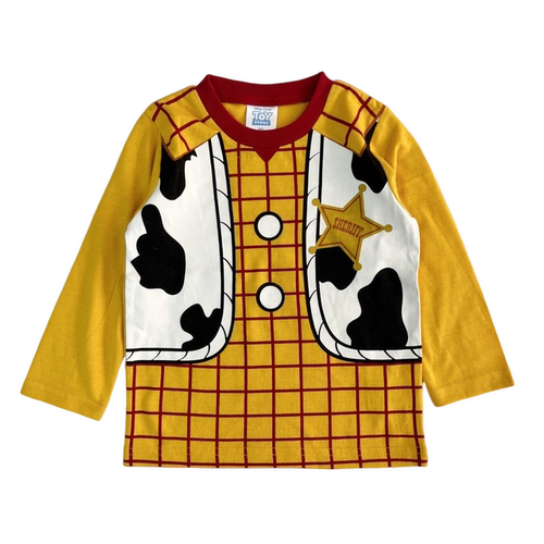 25冬中性卡通印花mic迪士男童玩具总动员toy胡迪长袖T恤