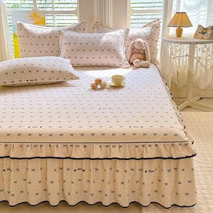 2025新款床裙单件四季通用纯棉全棉床笠遮丑下摆床置公主风花边款