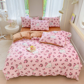 牛奶绒被套四件套纯色床笠款 150x200x230床单水洗棉单件床单保暖