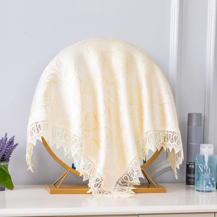 梳妆台镜子罩布遮盖对床风水帘子小圆镜云朵化妆镜遮挡防尘布盖巾