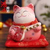 日本小号招财猫存钱罐摆件 可爱创意礼品家居 办公室客厅小号陶瓷