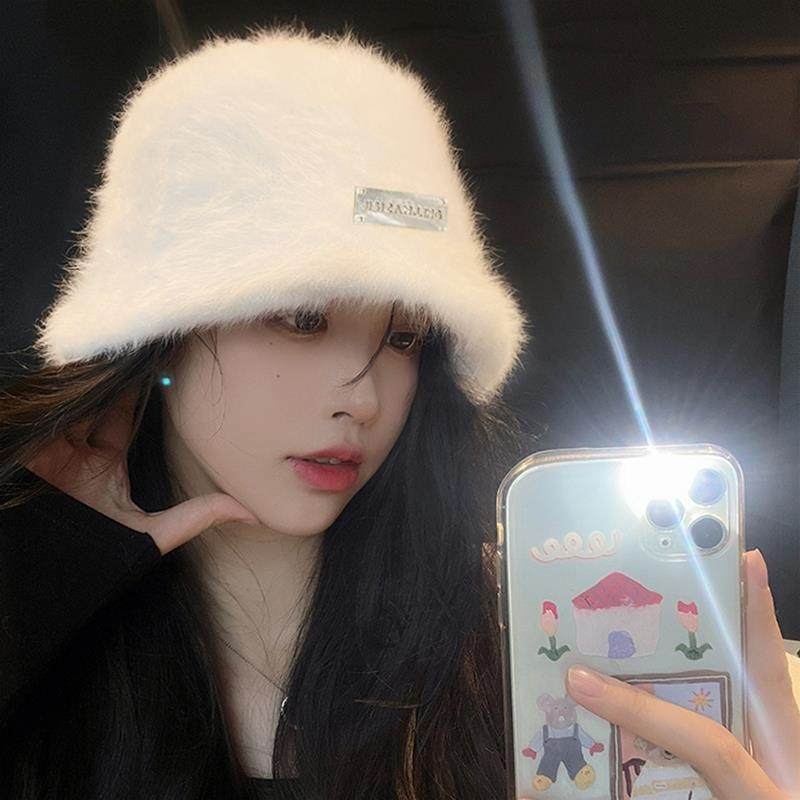 白色兔毛帽子女秋冬季毛绒渔夫帽大头围冬天毛毛水桶帽盆帽显脸小,服饰配件/皮带/帽子/围巾,帽子,淘宝优惠券,粉丝福利购,淘宝优惠卷