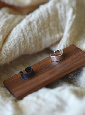 缺原创朋克纯银耳夹耳骨夹黑色银色无需耳洞单只设计990银饰情侣