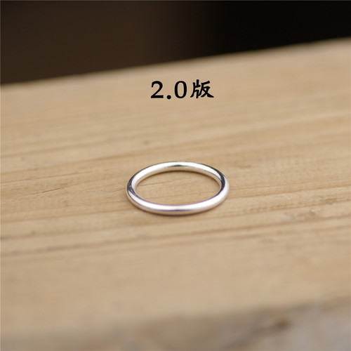 光面对戒美素银情侣订做简约情侣