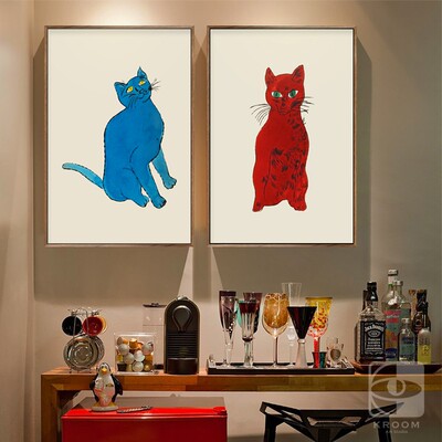 安迪沃霍尔猫咪动物波普风装饰画