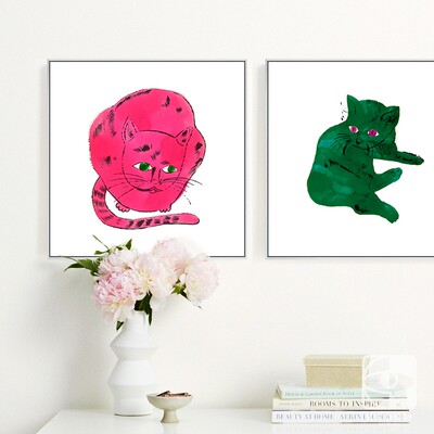 安迪沃霍尔猫咪动物波普风装饰画