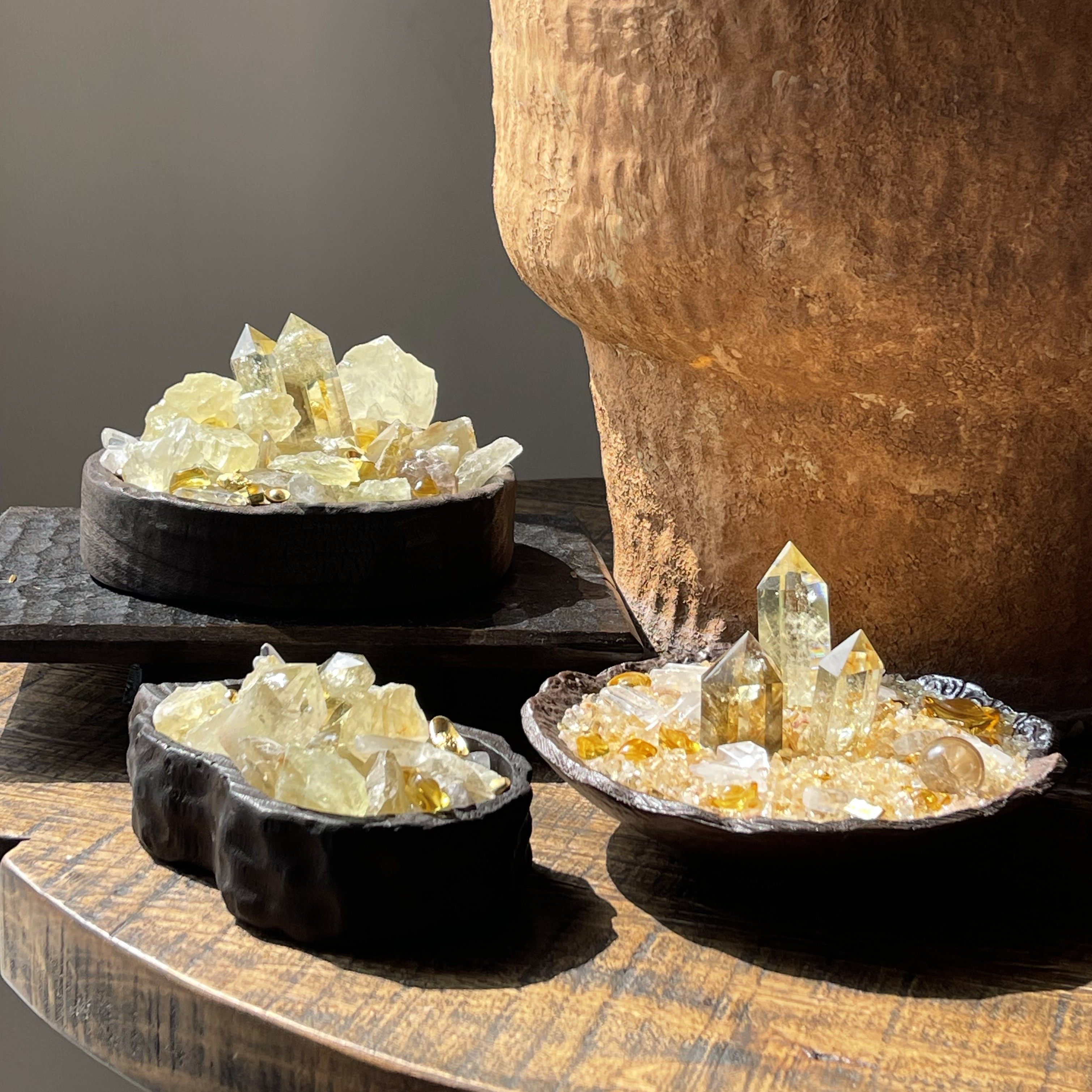 天然黄水晶矿石聚宝盆高级轻奢乔迁家居礼物玄关客厅办公桌面摆件,家居饰品,桌面摆件,淘宝优惠券,粉丝福利购,淘宝优惠卷