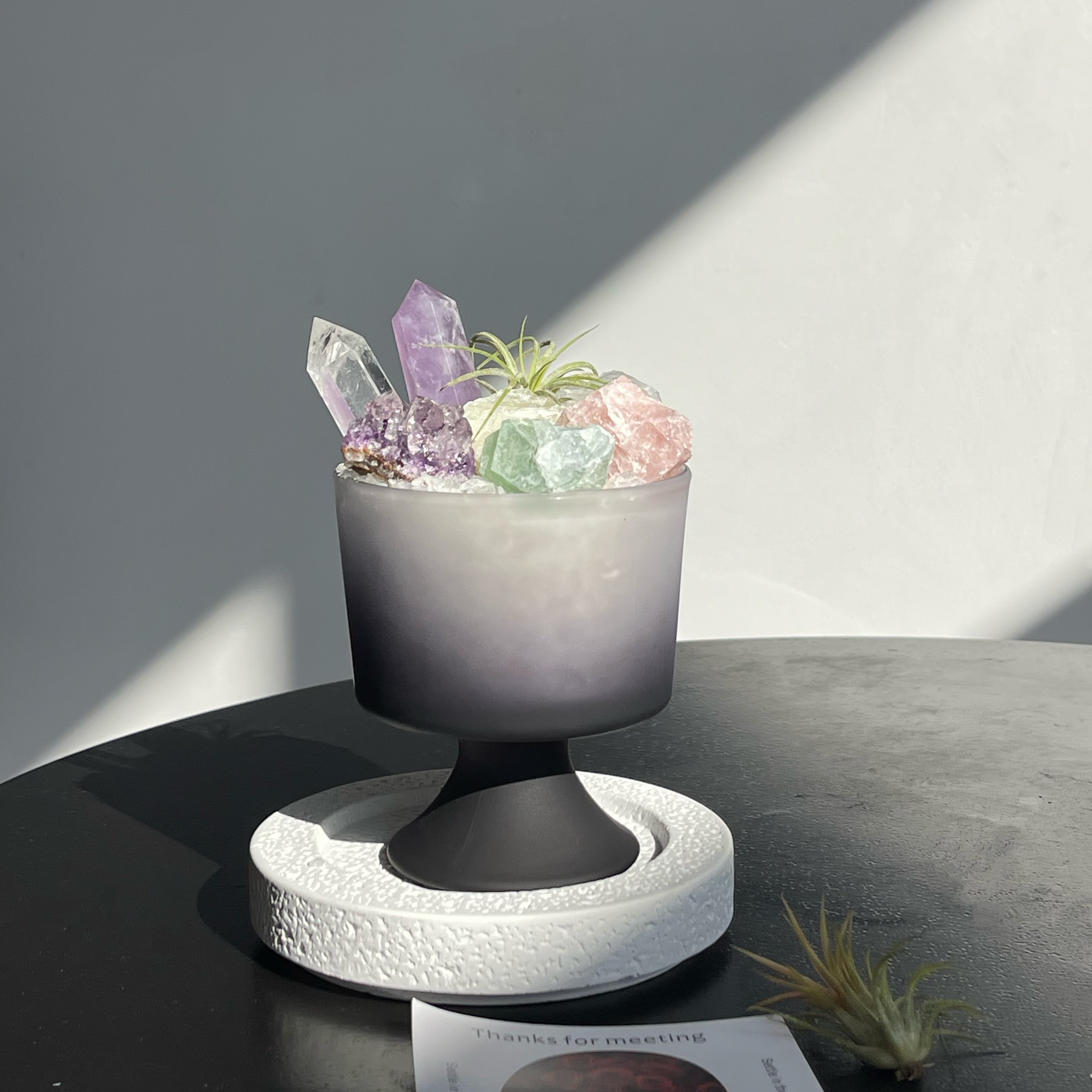 治愈系紫水晶盆栽消磁净化天然矿石能量高级家居摆件办公室生日礼