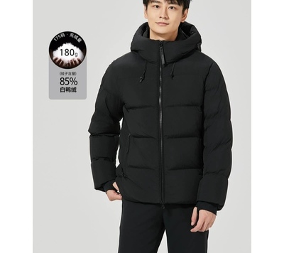 24DRF2081Y 2291Y利家冬季新款连帽拉链时尚通勤修身保暖羽绒服