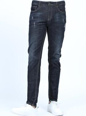 Q78NZ2031利家秋冬款休闲男式微弹牛仔裤低腰窄脚长裤