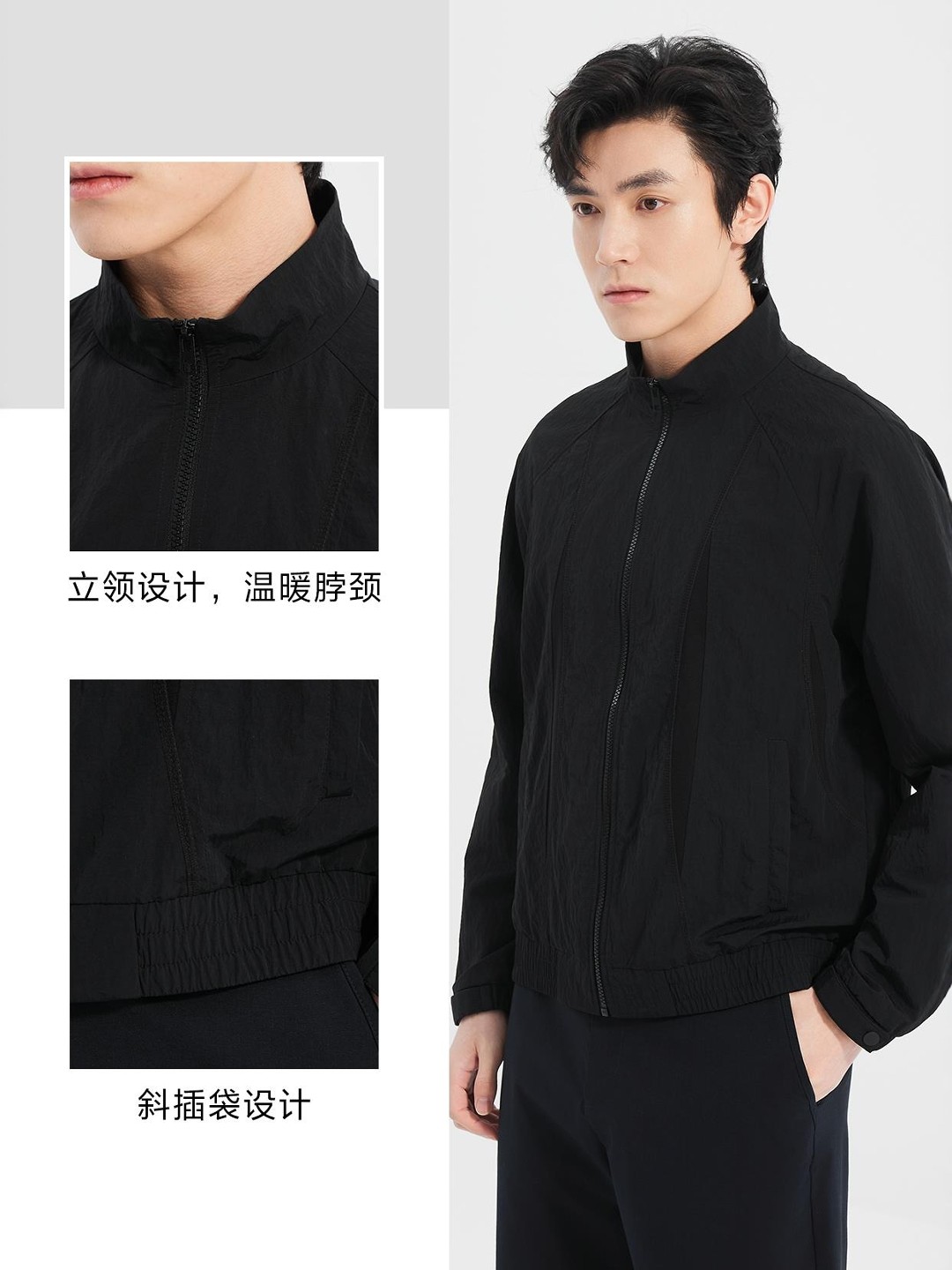 25CJK3121A利家秋季时尚休闲长袖夹克男立领外套合体版图片