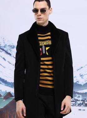 18DYR5031Y 5032利家男装冬季休闲商务羊毛羊绒大衣男翻领中长款