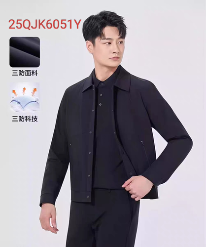 25QJK6051Y利家男装25年秋季商务休闲夹克男翻领短款轻薄羽绒上衣