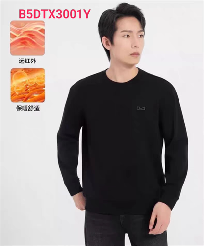 B5DTX3001Y3002Y 利家男装冬季时尚商旅T恤衫男圆领加绒长袖卫衣