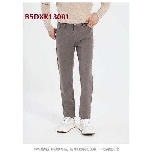 B5DXK13001 利家男装25年冬款商务休闲裤男中腰直筒加厚羊毛长裤