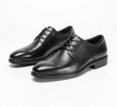 黑色系带圆头牛皮男鞋 Q1QXL1011Y利家男装 商务正装 皮鞋 春秋季 正品