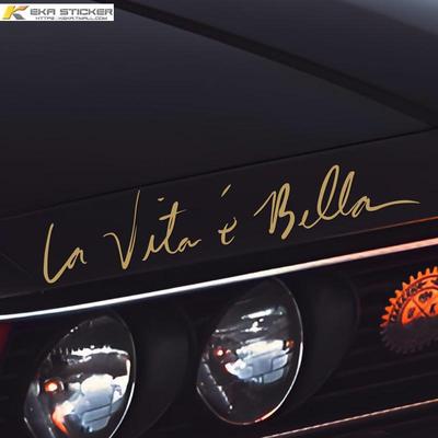 人生如此美丽个性创意手写意大利语字帖车身玻璃门装饰贴摩托车贴