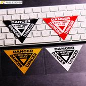 创意Danger三角警示汽车电动车贴纸危险提醒摩托车改装 车贴反光贴