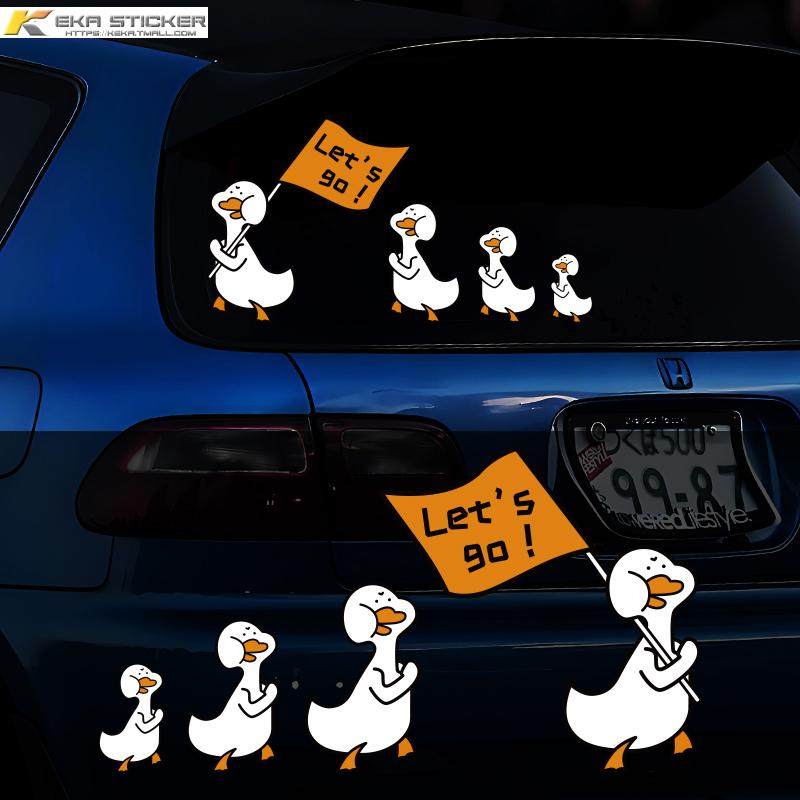 可爱鸭子Let's go鸭创意卡通汽车贴纸个性遮划痕电动车后风挡贴,汽车用品/电子/清洗/改装,汽车装饰贴/反光贴,淘宝优惠券,粉丝福利购,淘宝优惠卷