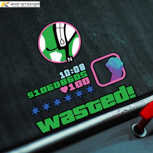 GTA飞车5创意车贴罪恶都市侠盗猎车手汽车电动车摩托车贴纸反光贴