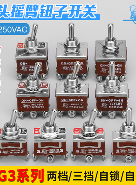 上海星宇KNG3钮子开关16A自复位123三脚223六脚拨动开关101螺丝脚
