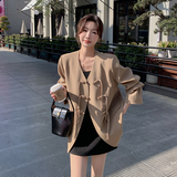 新中式国风盘扣西装外套女2025春秋新款设计感小个子宽松休闲上衣，女装西装，浙宝289